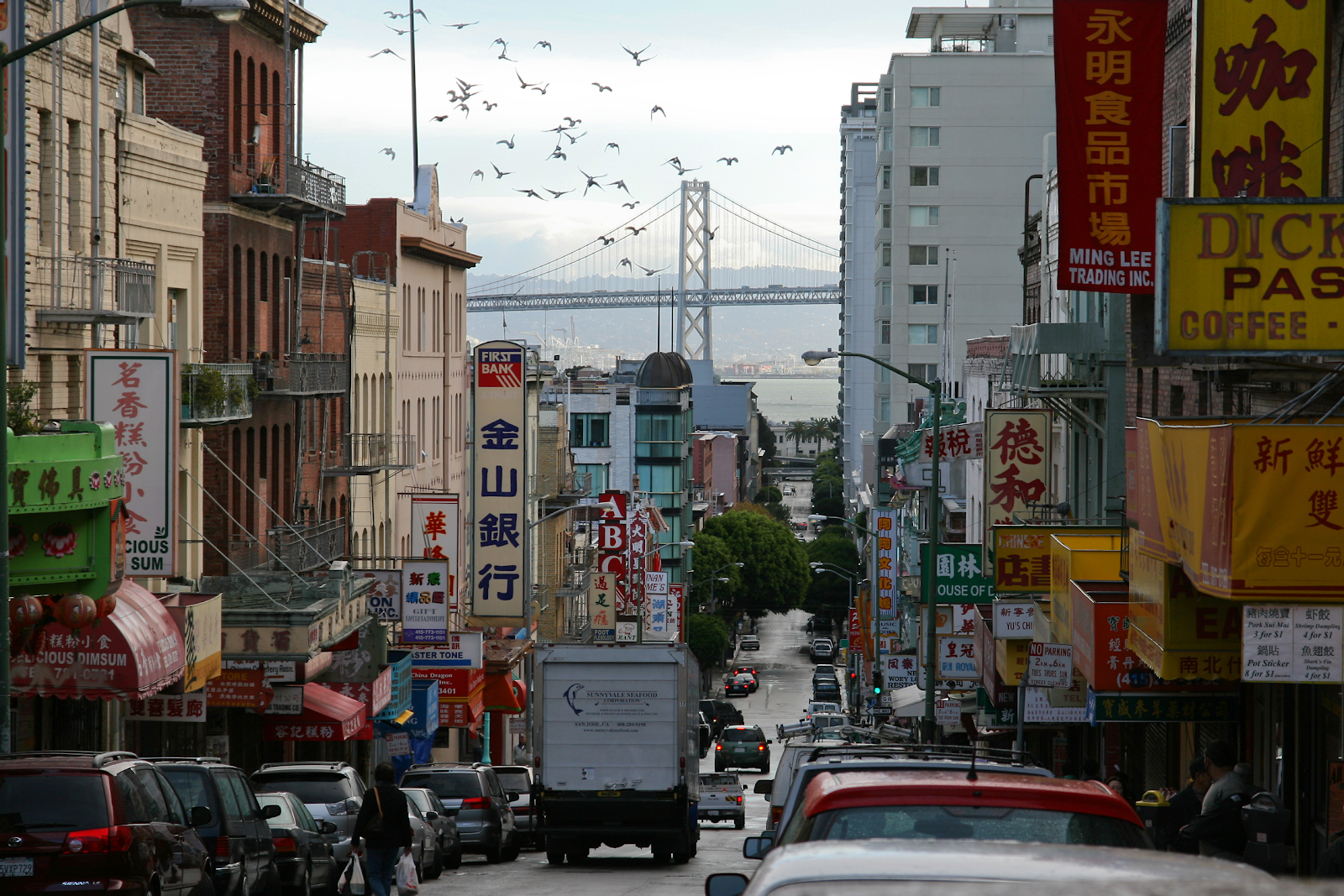 photograph of Chinatown street